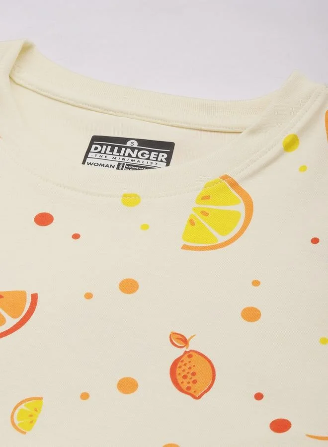 ديلينجر تيشيرت بقصة واسعة وطبعة جرافيك للنساء